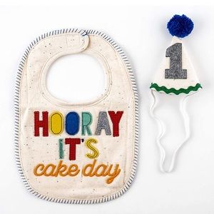 First Birthday Bib & Hat Set